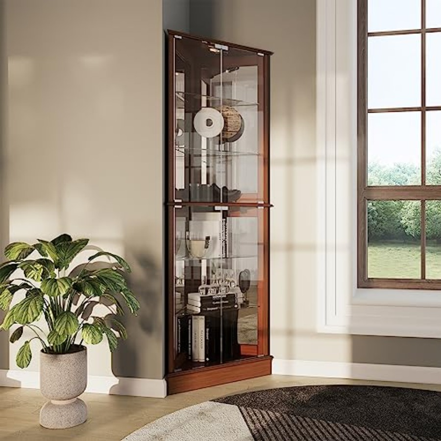 خزانة عرض زاوية مضاءة للاستخدا - مراجعة Home Bar And Cabinet وسعره